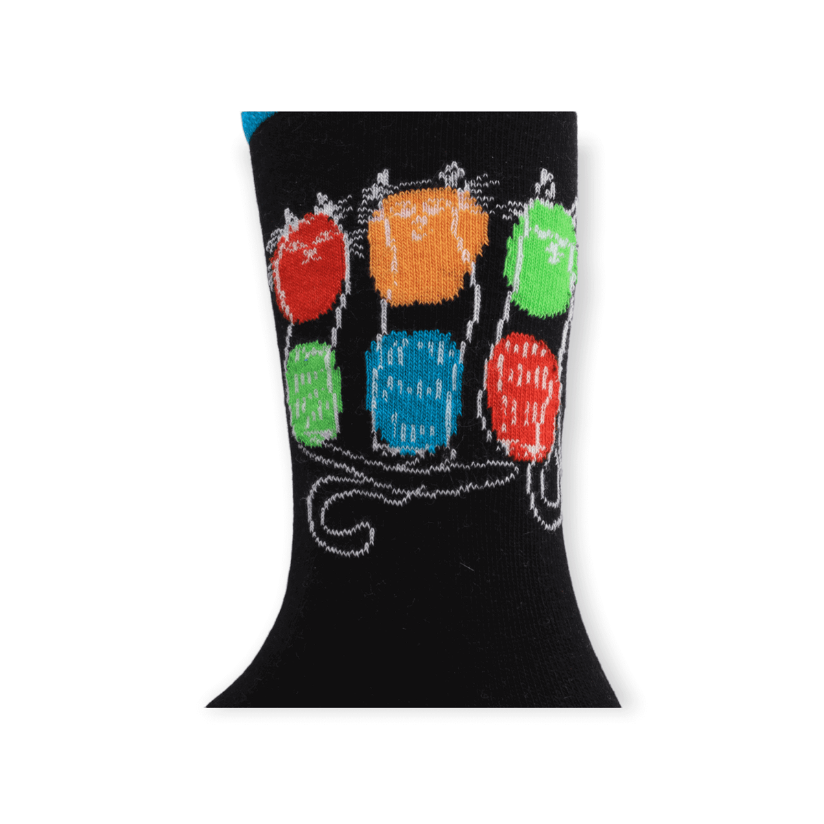 Three-pack socks box set with mushroom fox and three cats designs with each pair folded