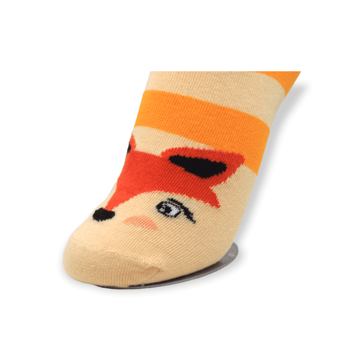 Unisex fox design casual cotton socks worn on the feet