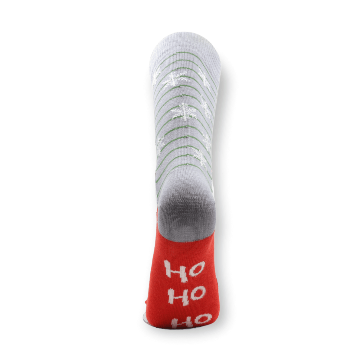 Cuff and ribbed top detail of unisex Santa Claus Christmas cotton socks