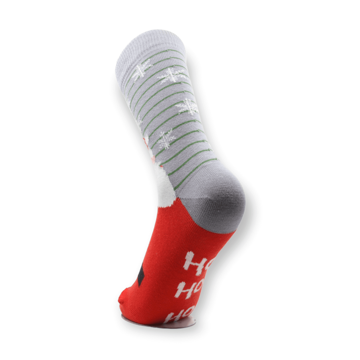 Top-down view of unisex Santa Claus Christmas cotton socks
