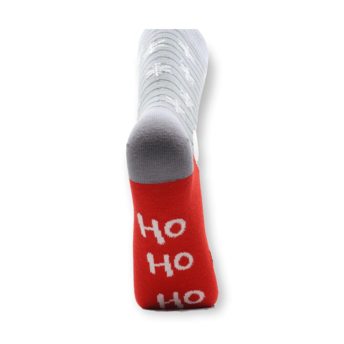 Toe and heel detail of unisex Santa Claus Christmas cotton socks