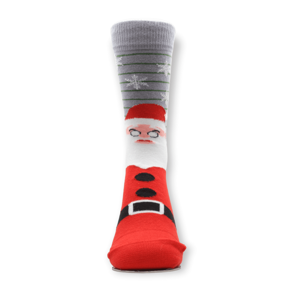 Side view of unisex Santa Claus Christmas cotton socks