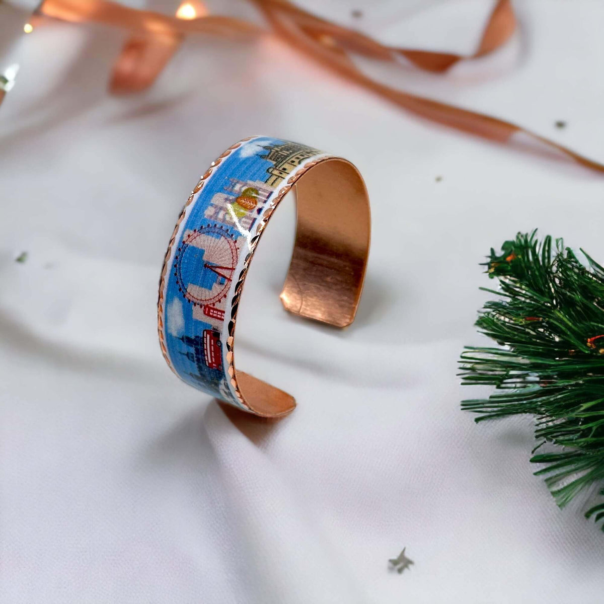 Artisan London design adjustable copper bracelet worn on the wrist